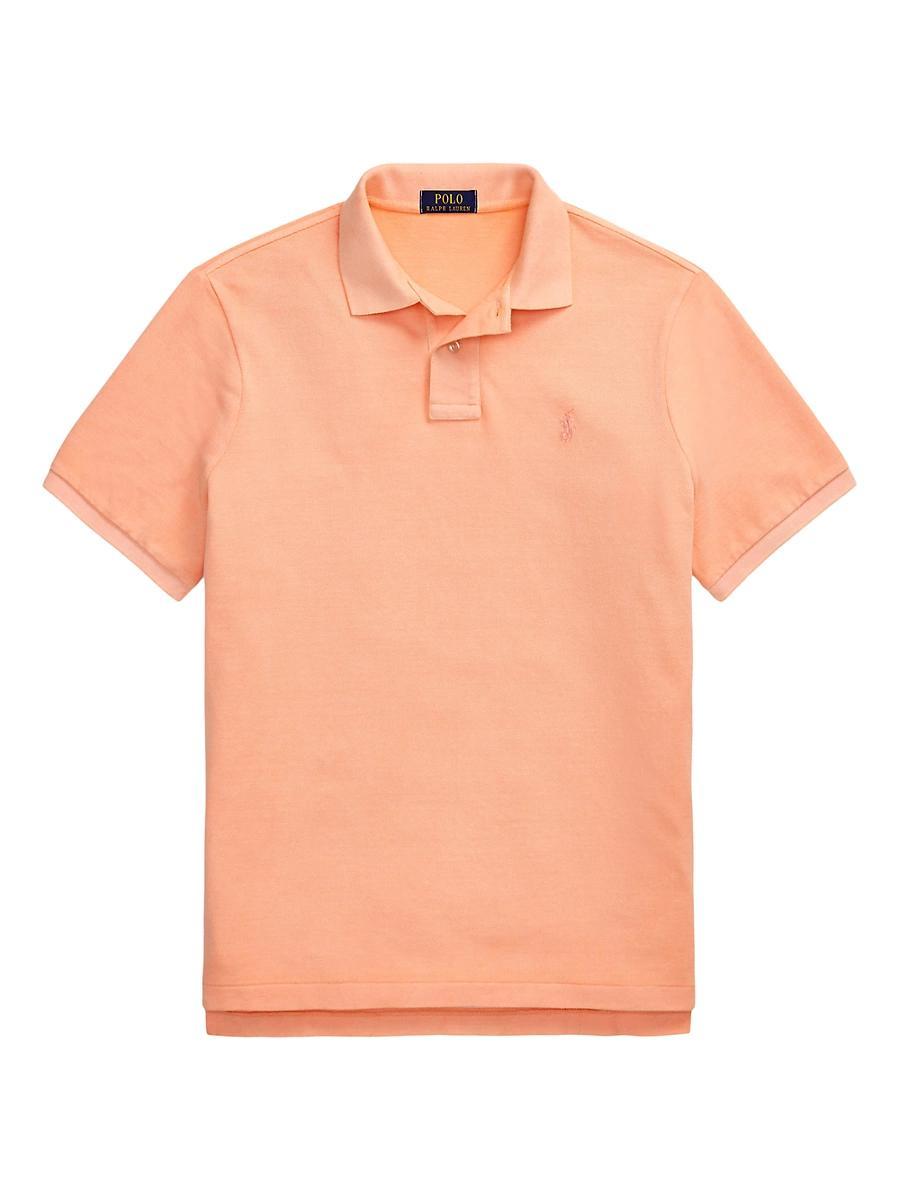 Mens Classic-Fit Mineral-Dyed Mesh Polo Shirt Product Image