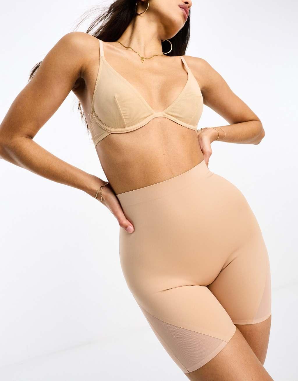 ASOS DESIGN Contouring medium control short with mesh in black Product Image