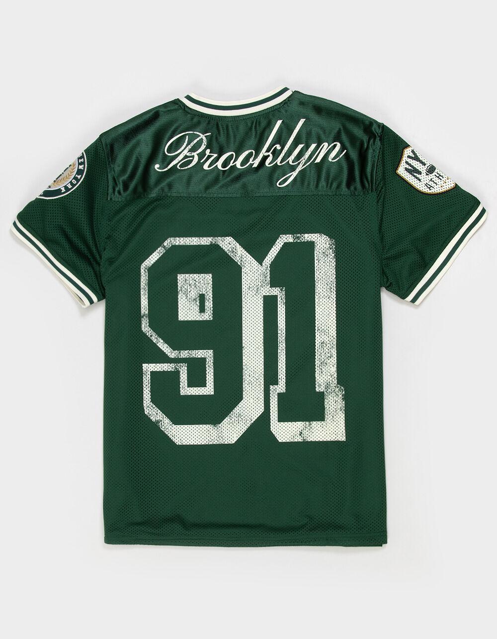 BROOKLYN CLOTH Mens Mesh Football Jersey - DK GREEN Product Image