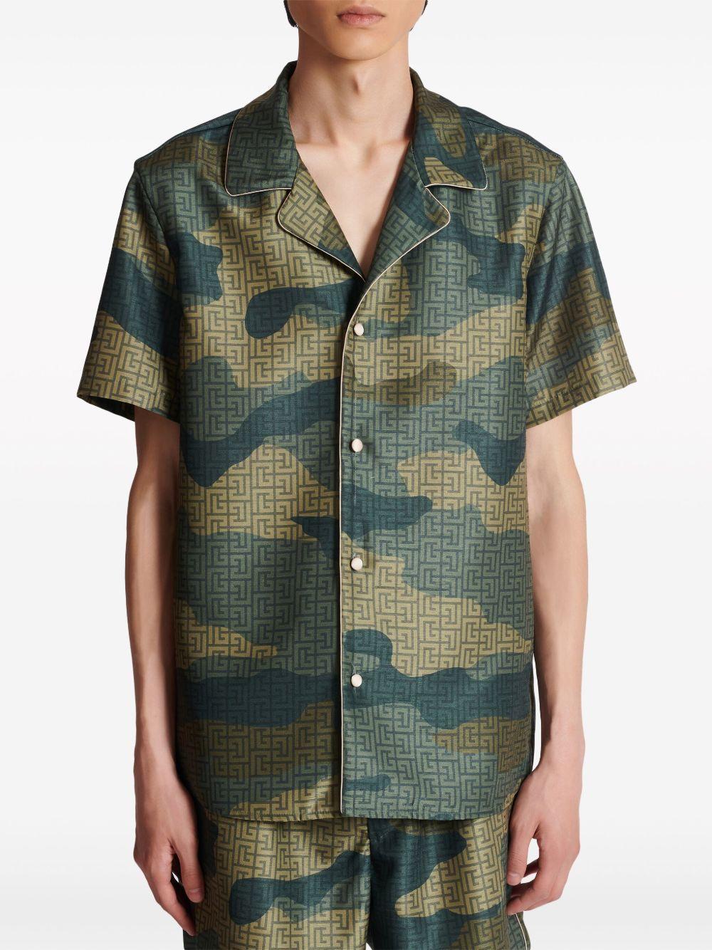 camouflage monogram shantung shirt Product Image