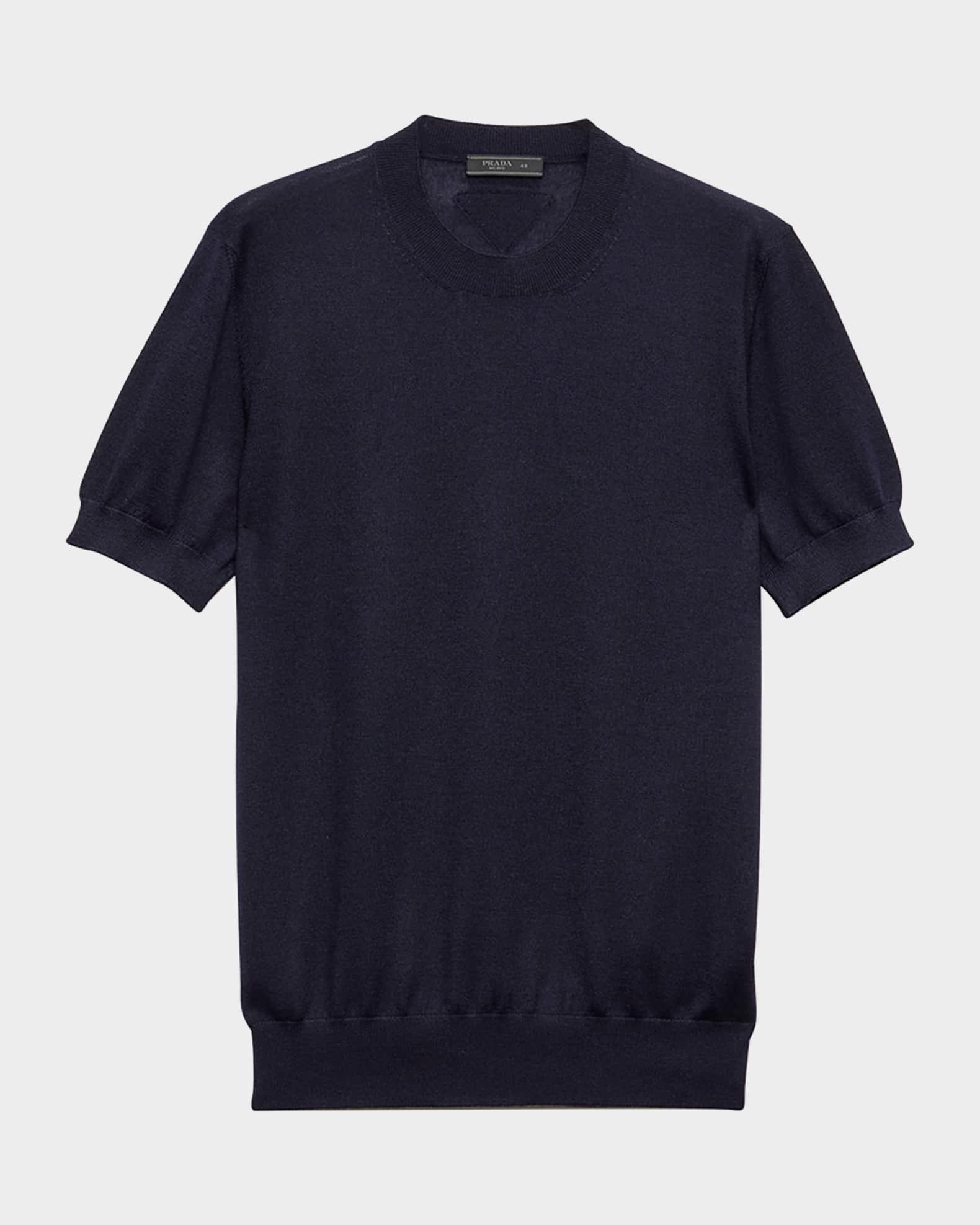 Men's Cashmere and Silk Knit Short-Sleeve Sweater Product Image