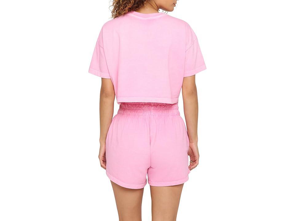 Spiritual Gangster Seeing Eye Kaylee Crop Tee (Neon Rose) Women's Clothing Product Image