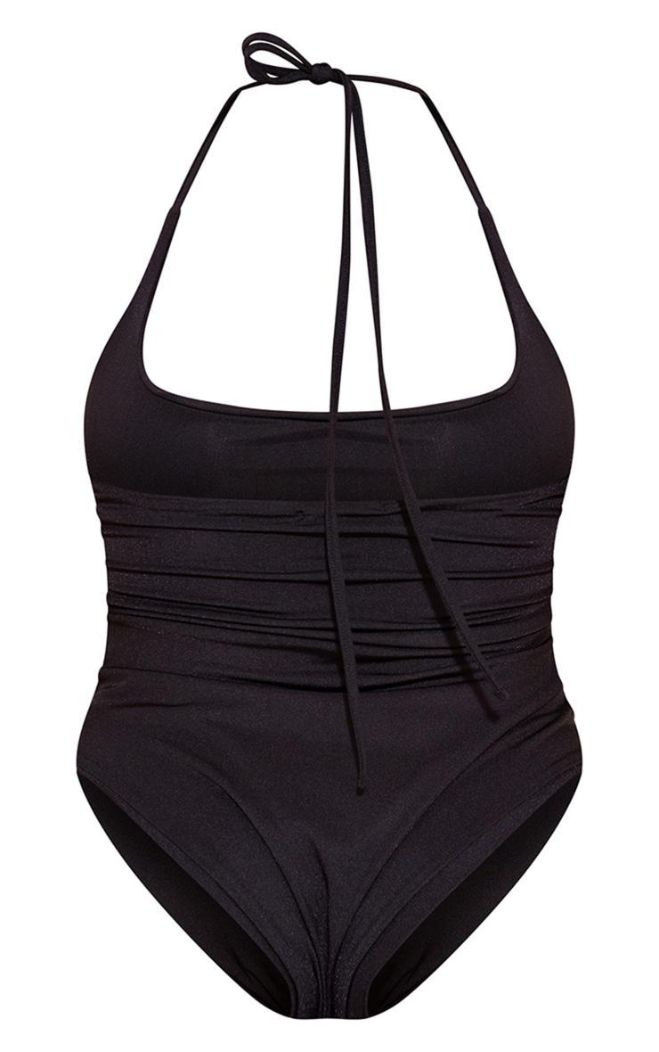 Plus Black Tie Back Swimsuit Product Image