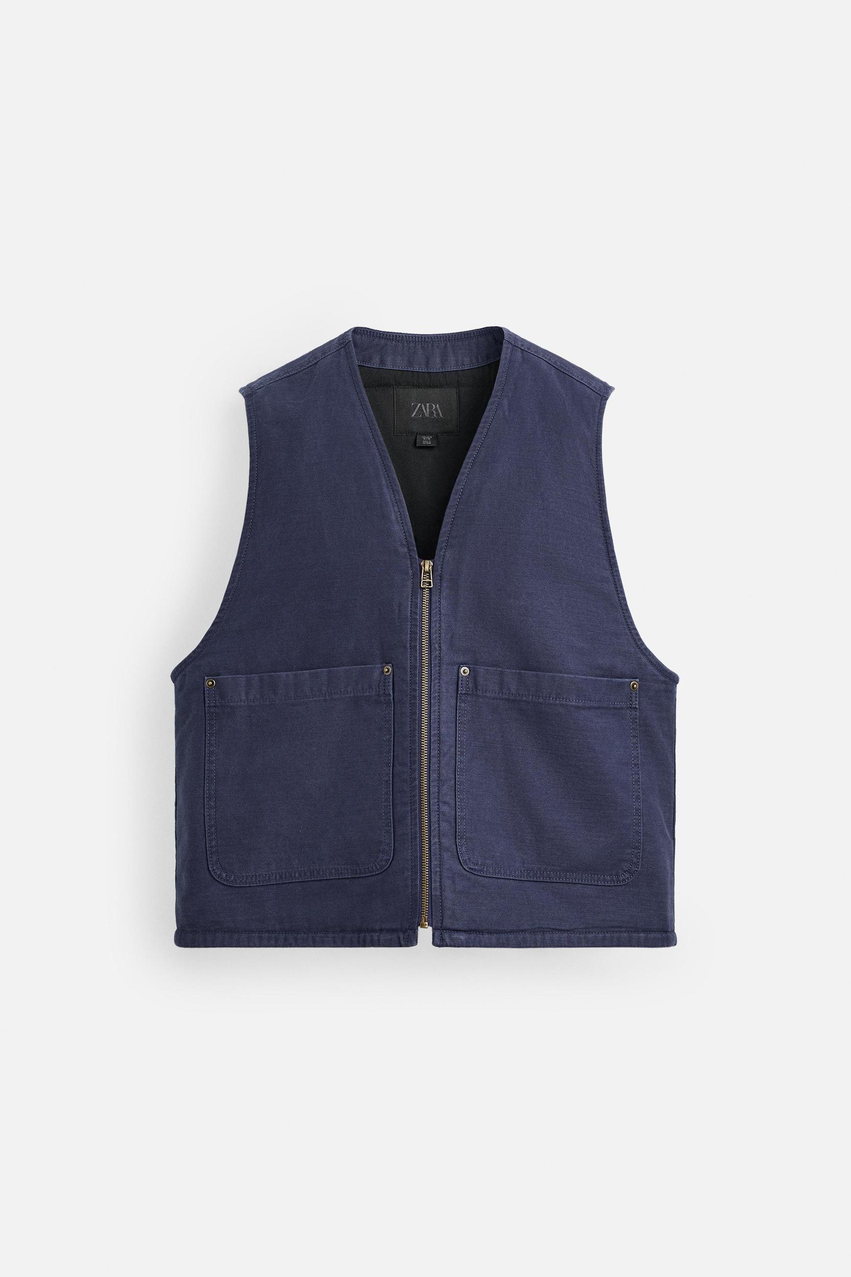 RELAXED FIT ZIP-UP VEST Product Image