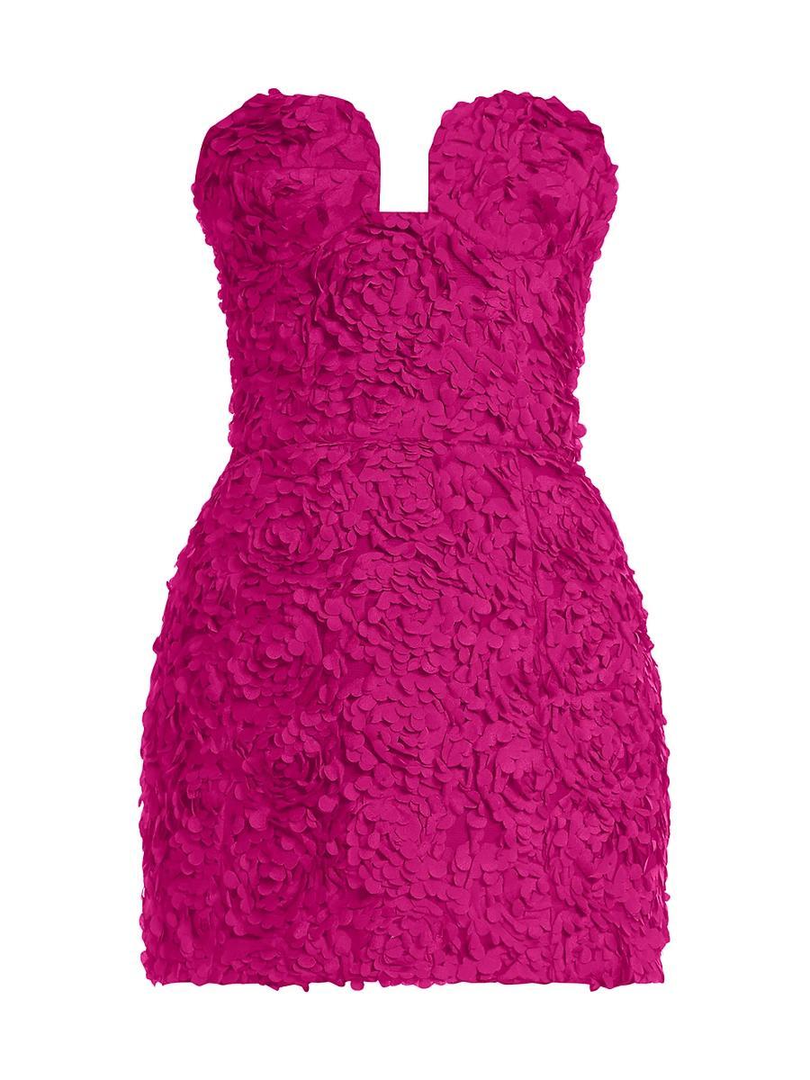 Womens Strapless 3D Floral Minidress Product Image