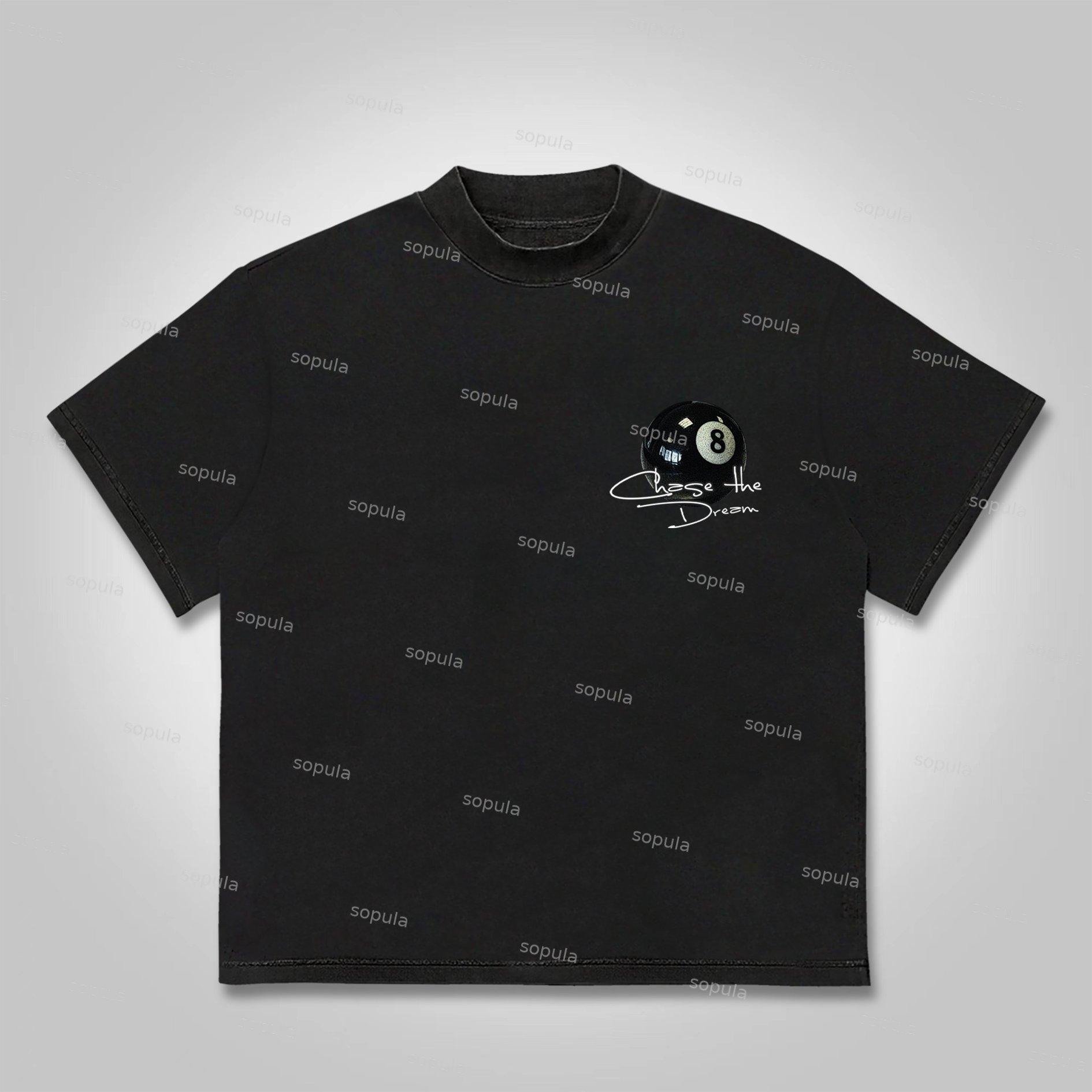 Sopula Chase The Dream Vintage Billiards Graphics Cotton T-Shirt Product Image