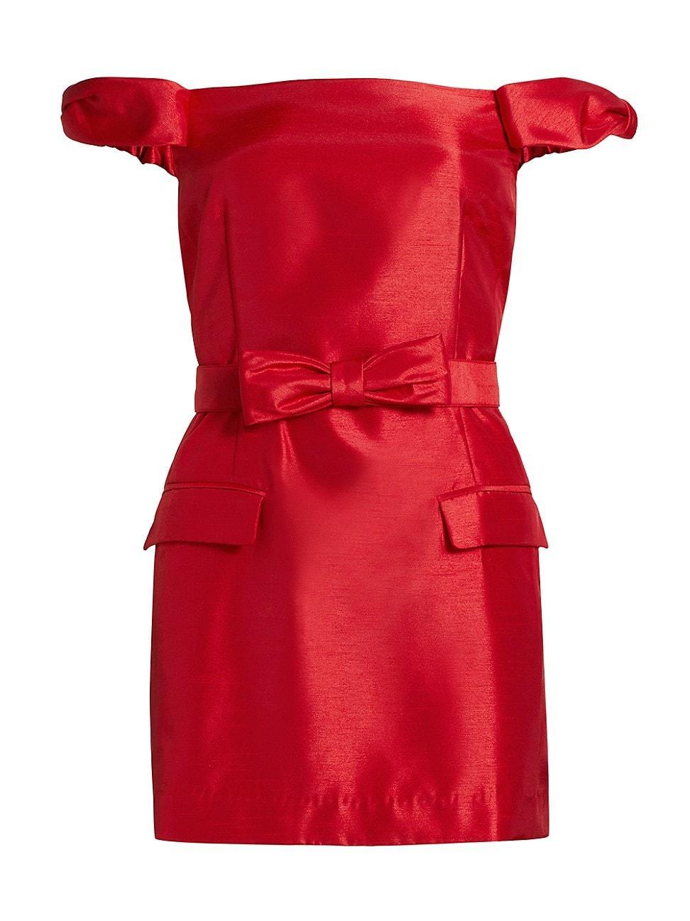 Womens Pema Taffeta Off-The-Shoulder Minidress Product Image