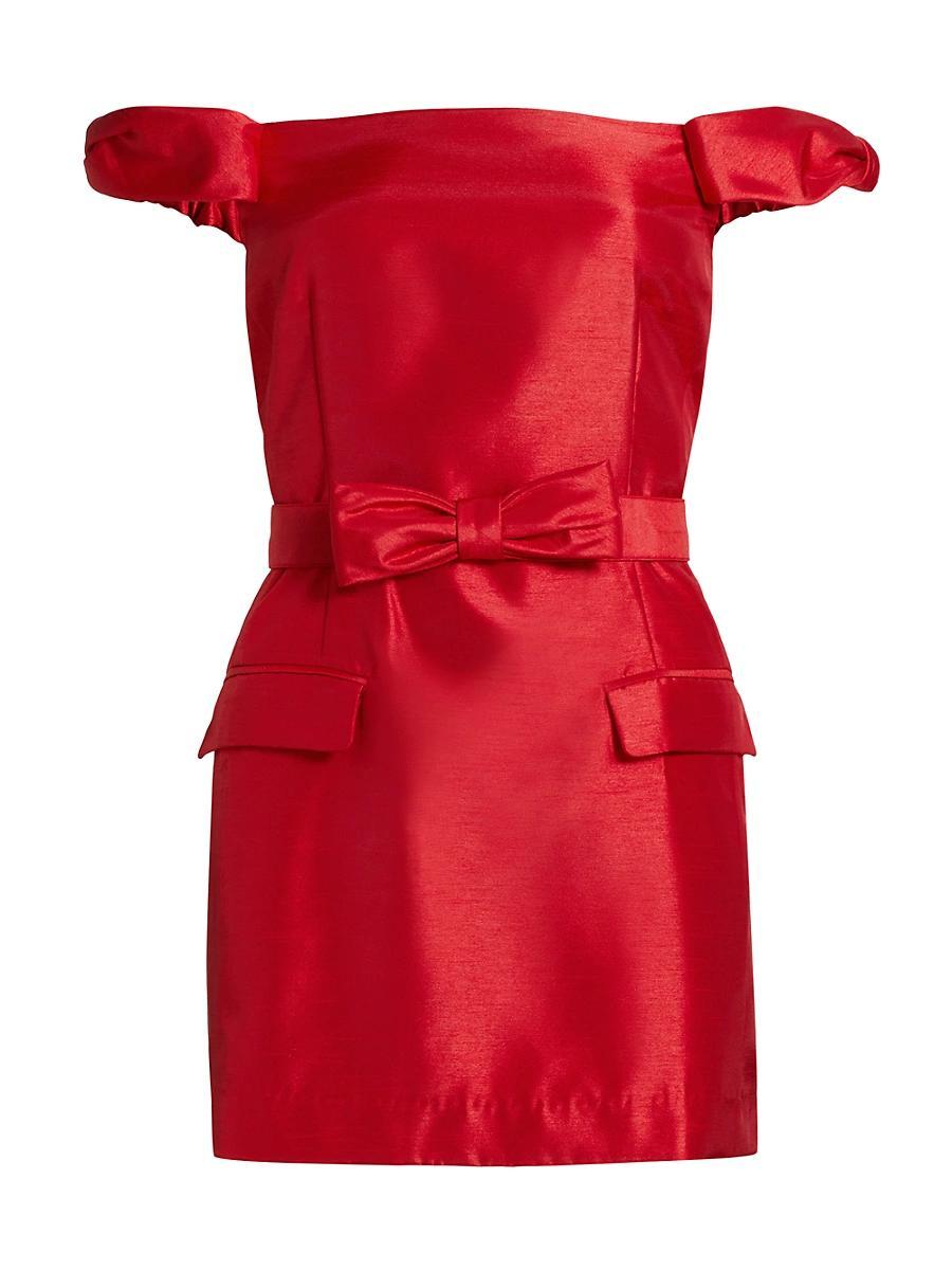 Womens Pema Taffeta Off-The-Shoulder Minidress Product Image