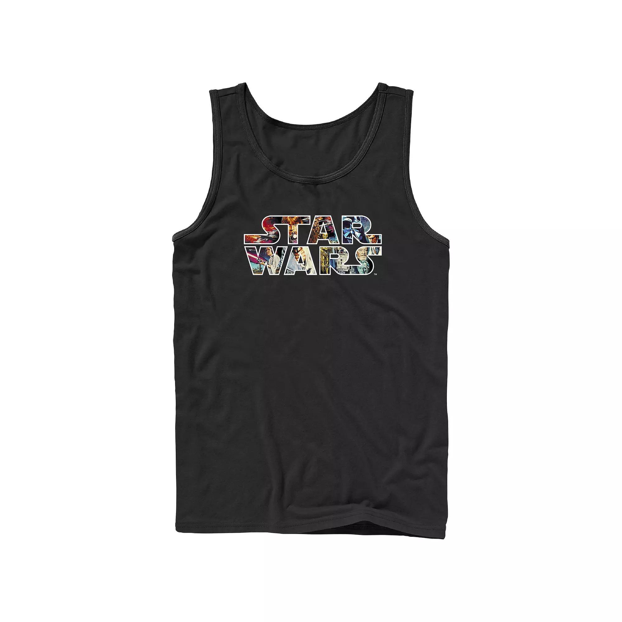 Men's Star Wars Scenes Filled Logo Graphic Tank Top, Size: XL, Black Product Image