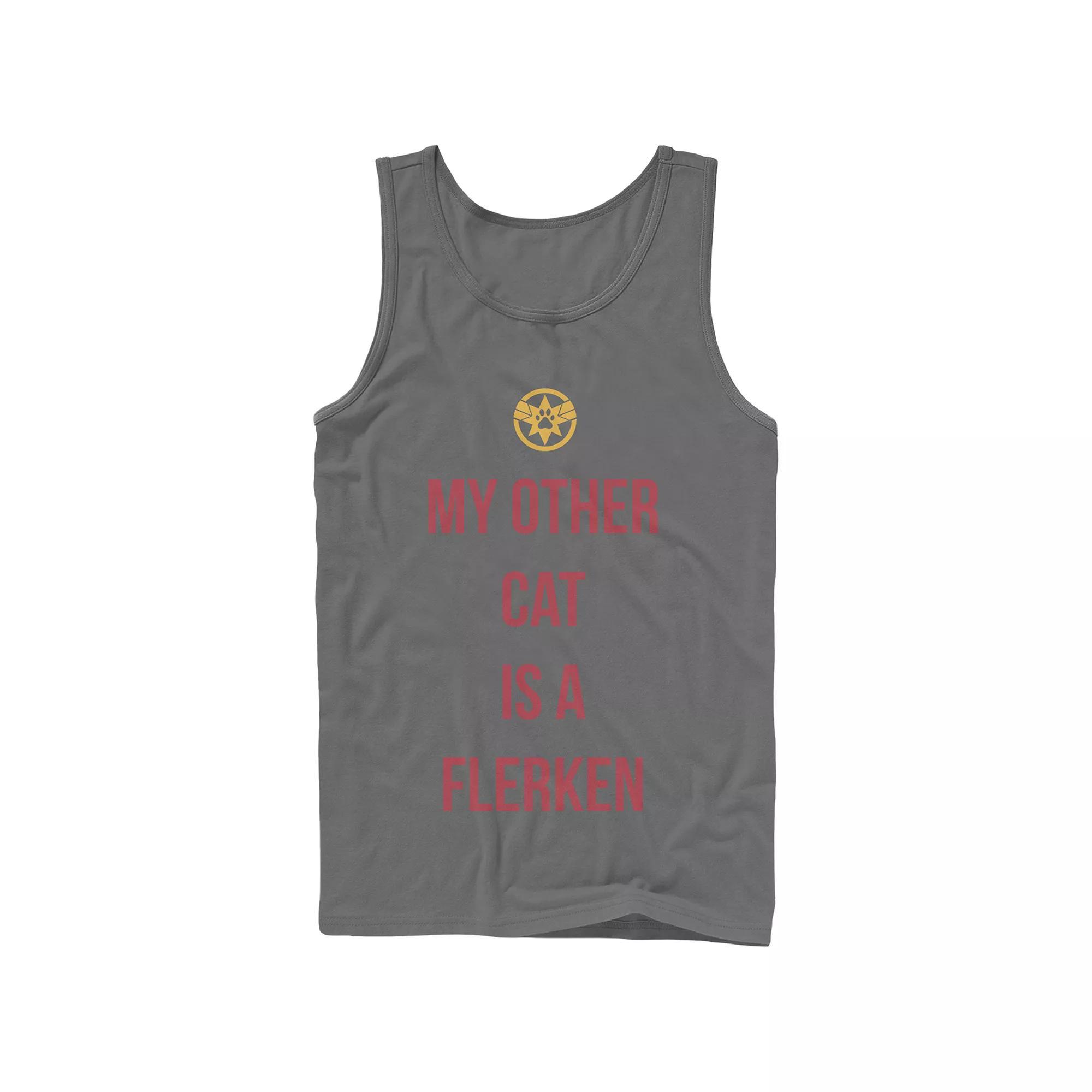 Mens Captain Marvel My Other Cat Is A Flerken Graphic Tank Blue Product Image