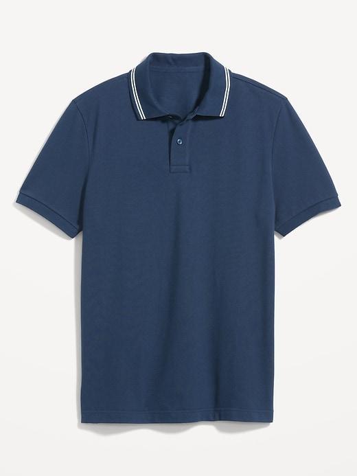 Tipped-Collar Classic Fit Pique Polo Product Image
