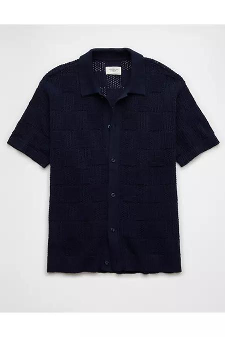 AE Weekend Checkerboard Button-Up Sweater Polo Shirt Men's Product Image