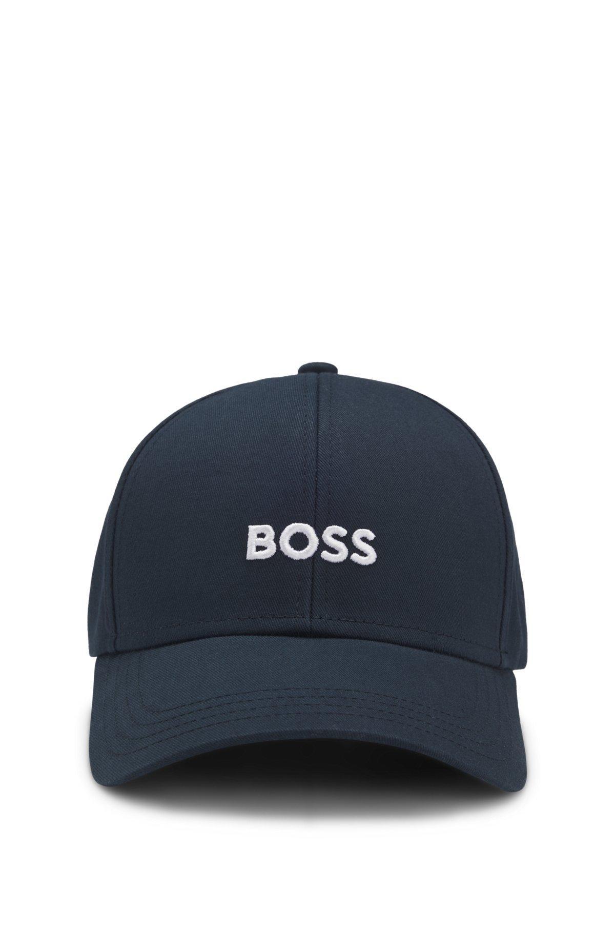 BOSS - Baseball cap in cotton twill with embroidered logo - Dark Blue Product Image