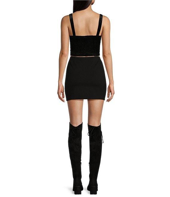 Honey & Sparkle Embossed Velvet Corset Smocked Back Top Product Image