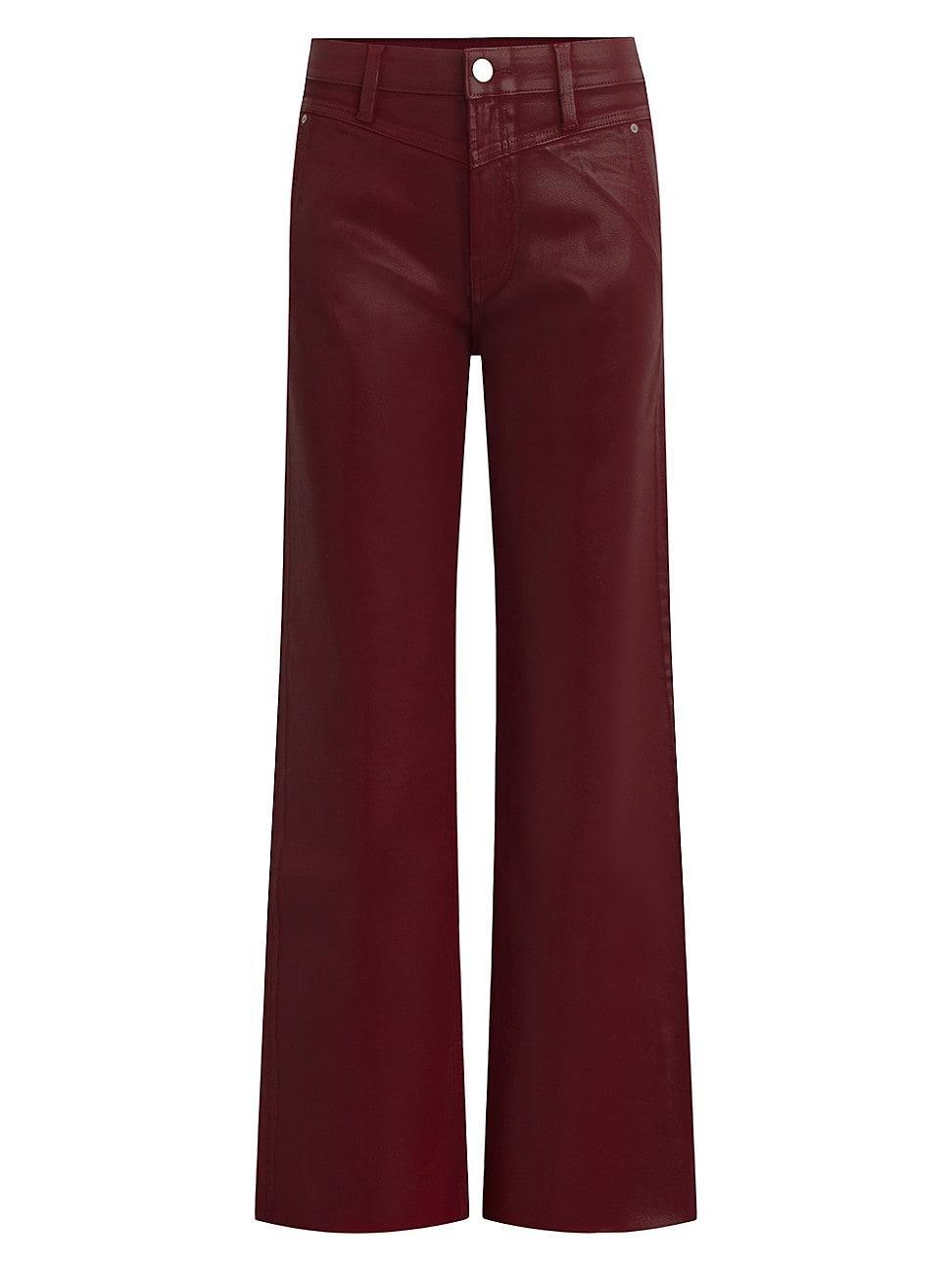 Womens Rosie Coated High-Rise Stretch Wide-Leg Jeans Product Image