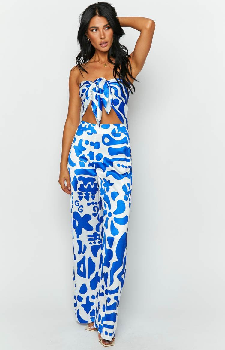 Mykonos Blue Print Pants Product Image