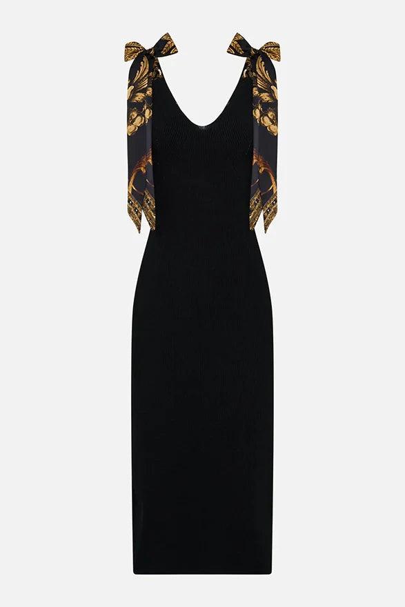 CAMILLA Long Knit Dress With Silk Ties - Medium -SALE Product Image