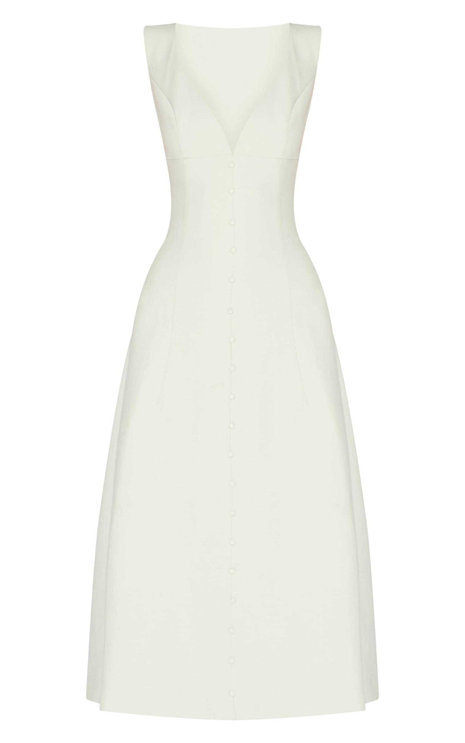  Sage Green Tailored Woven Plunge Button Down Midi Dress Product Image