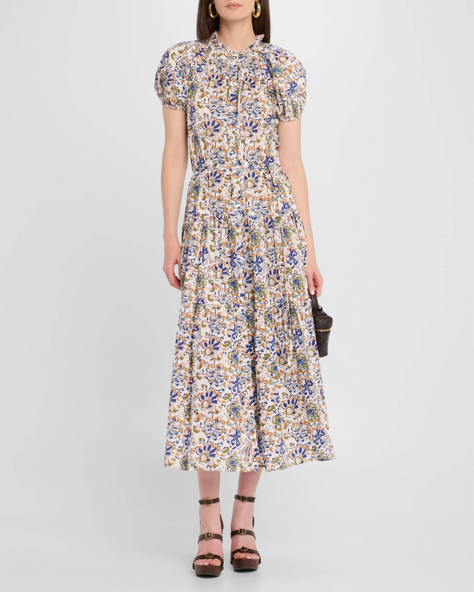 Mazza Tiered Organic Cotton Voile Maxi Dress Product Image