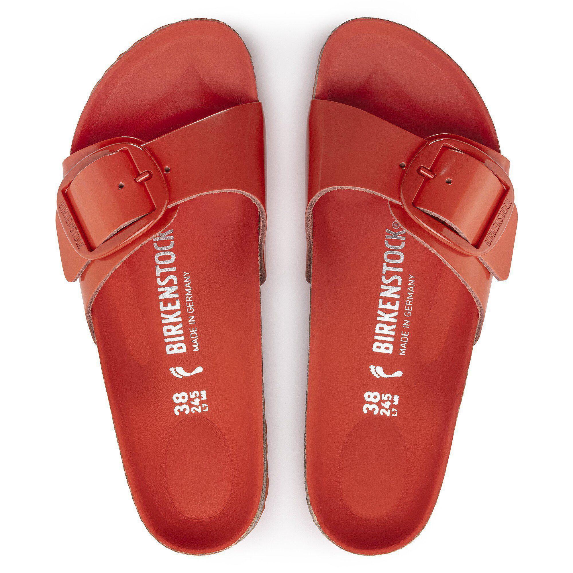 Madrid Big Buckle Natural Leather Patent High Shine Tomato Product Image