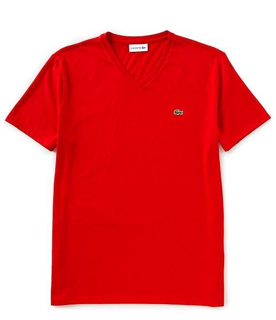 Lacoste Pima Cotton Short Sleeve V-Neck T-Shirt Product Image