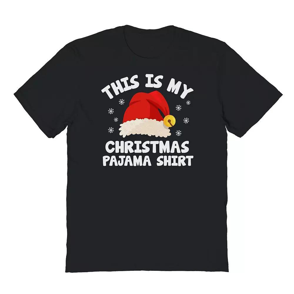 Men's Pajama Christmas Shirt Christmas Graphic Tee, Size: Small, Black Product Image