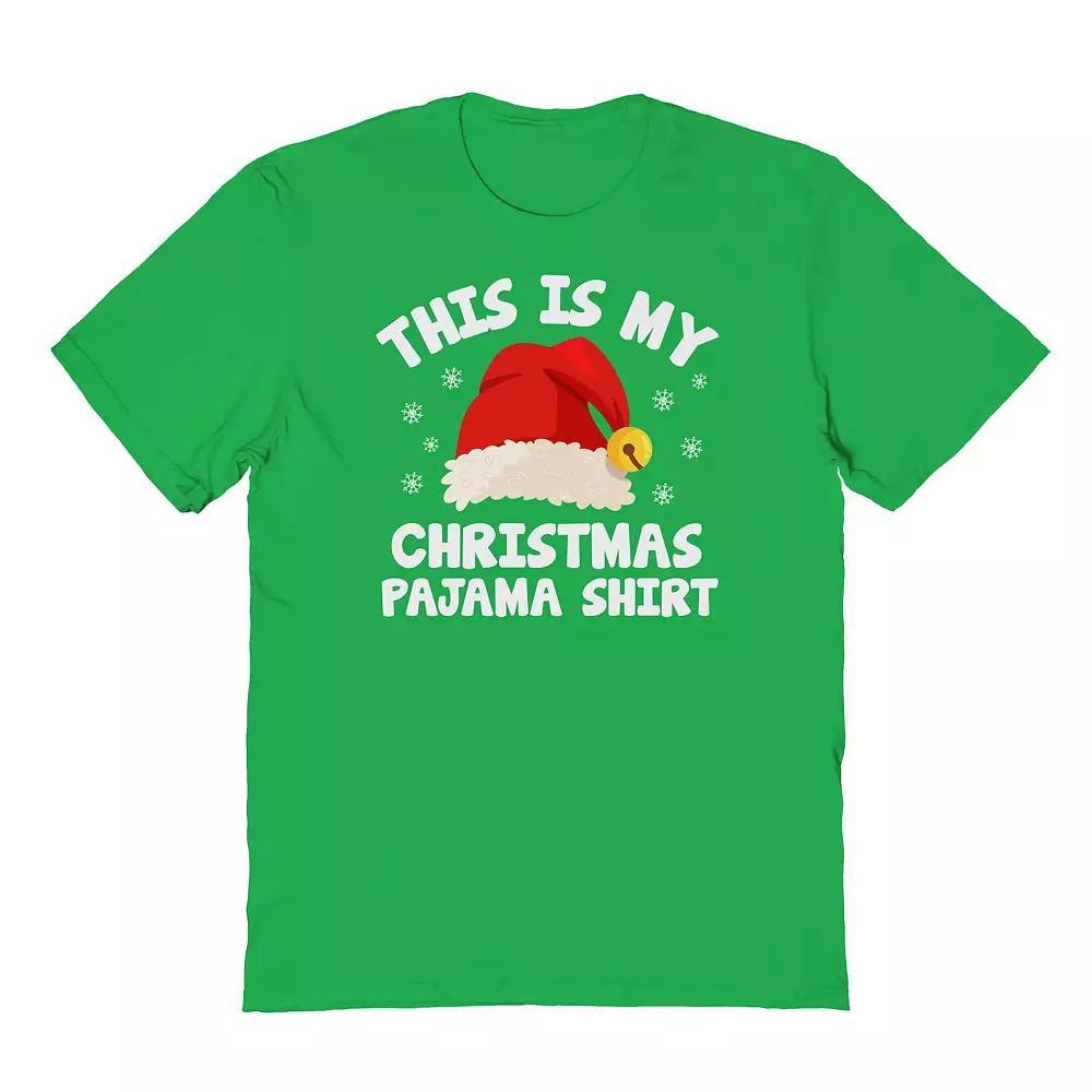 Men's Pajama Christmas Shirt Christmas Graphic Tee, Size: XXL, Irish Green Product Image