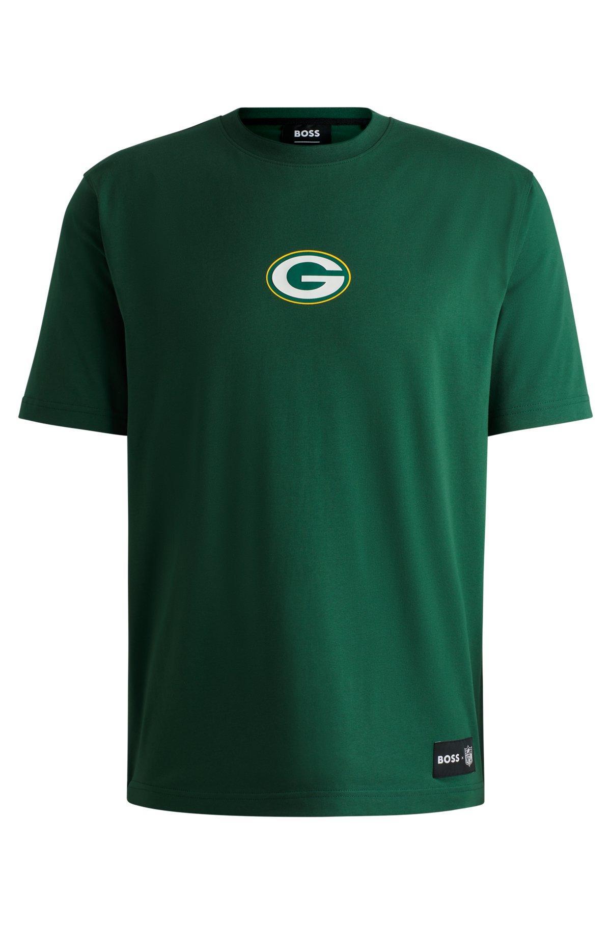 HUGO BOSS Boss X Nfl Stretch-cotton T-shirt With Special Branding In Packers Product Image