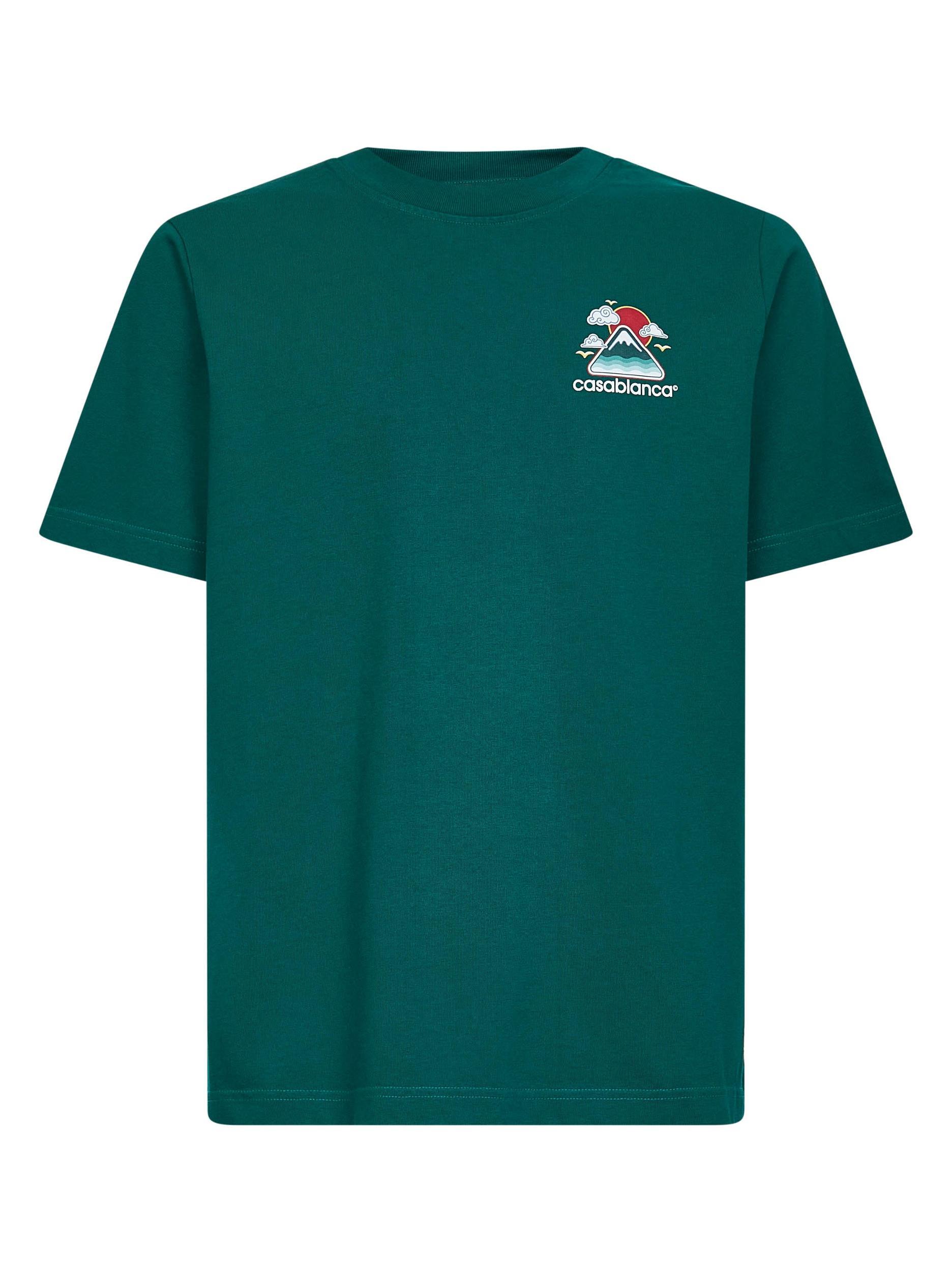 CASABLANCA Mens Montagne Ondulee Brand-print Cotton-jersey T-shirt In Green Product Image