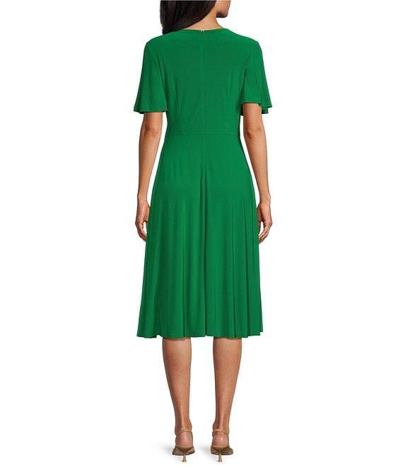 Jessica Howard Short Sleeve Novelty Hardware Midi Dress Product Image