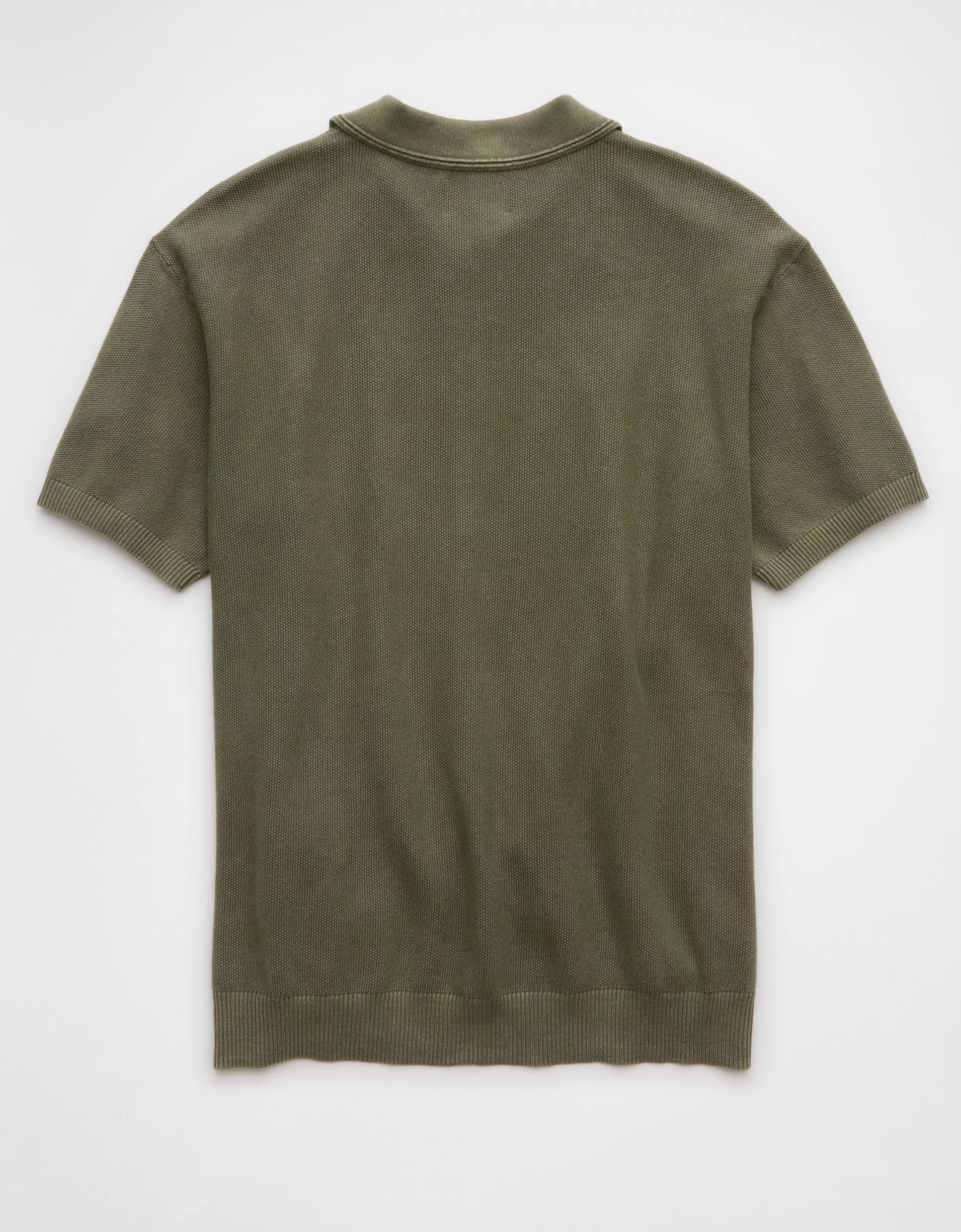 AE Weekend Washed Sweater Polo Shirt Product Image