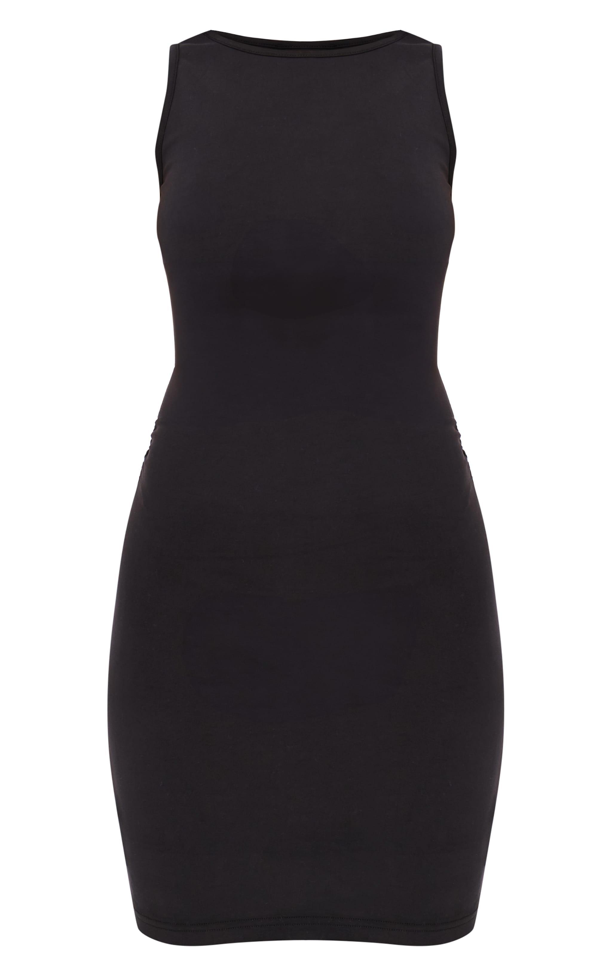  Black Premium Contour Ruched Detail Shift Dress Product Image