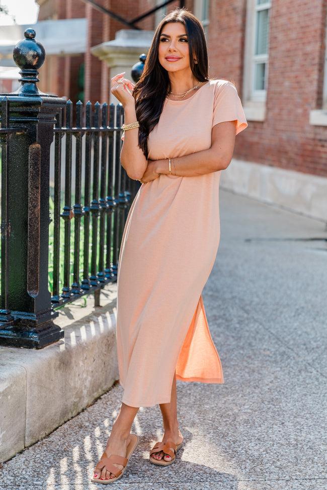 Consistently Confident Solid T-Shirt Midi Dress Product Image