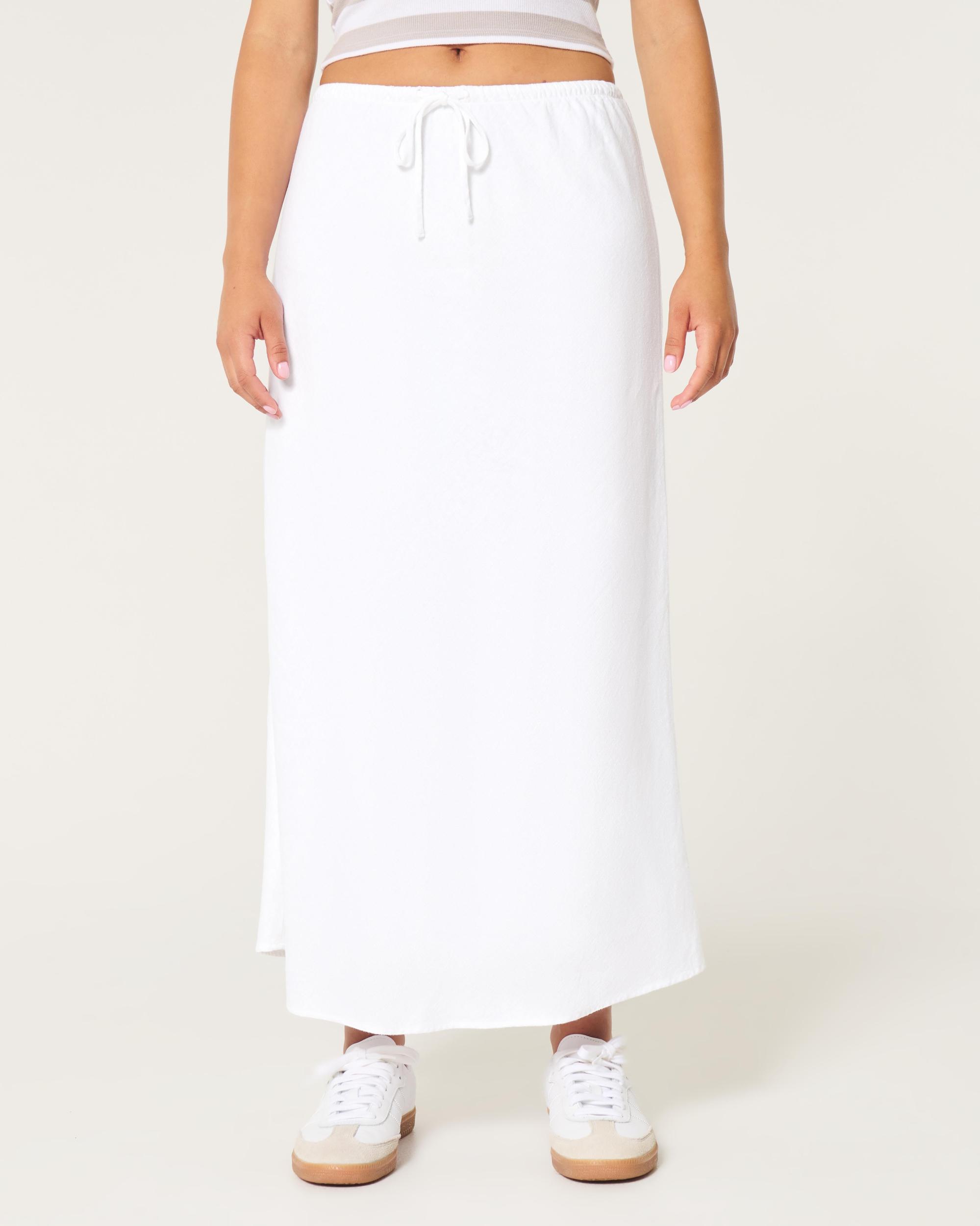 Linen Blend Maxi Skirt Product Image