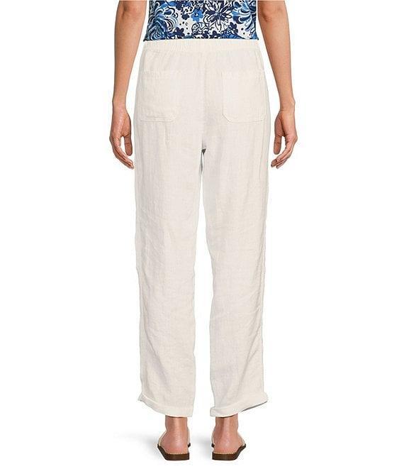 Lilly Pulitzer Taron Linen Mid-Rise Tapered Straight Leg Drawstring Pull-On Pants Product Image