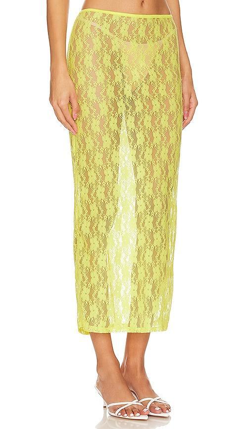 Lovers and Friends Lia Sheer Skirt in Bright Yellow Product Image