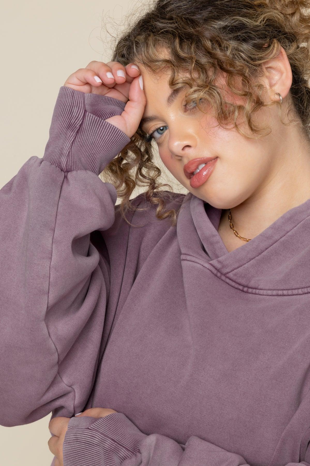 Boxy Boyfriend Hoodie - Vintage Crimson Product Image