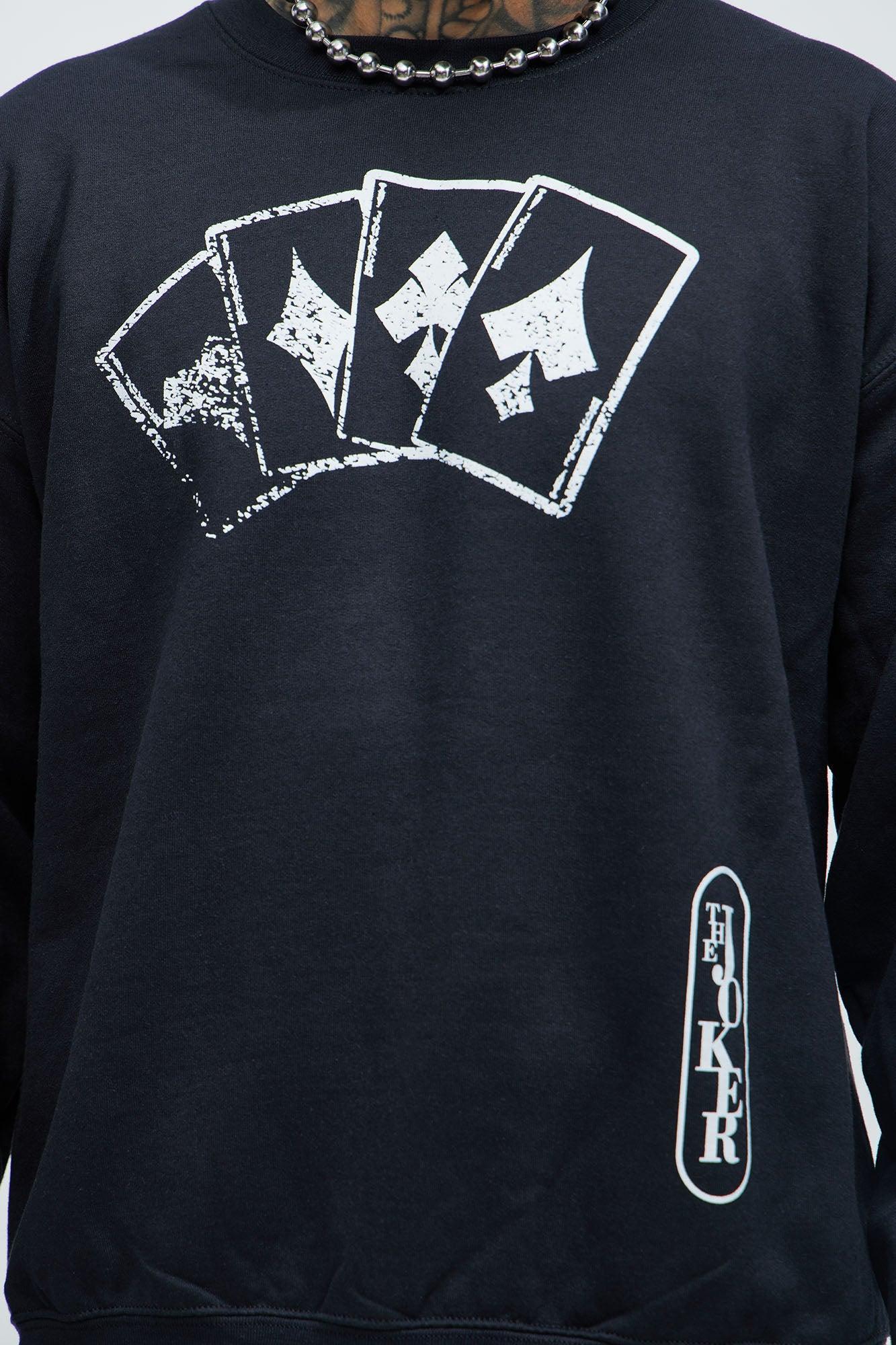 Joker Gotham Villan Crew Neck Sweatshirt - Black Product Image