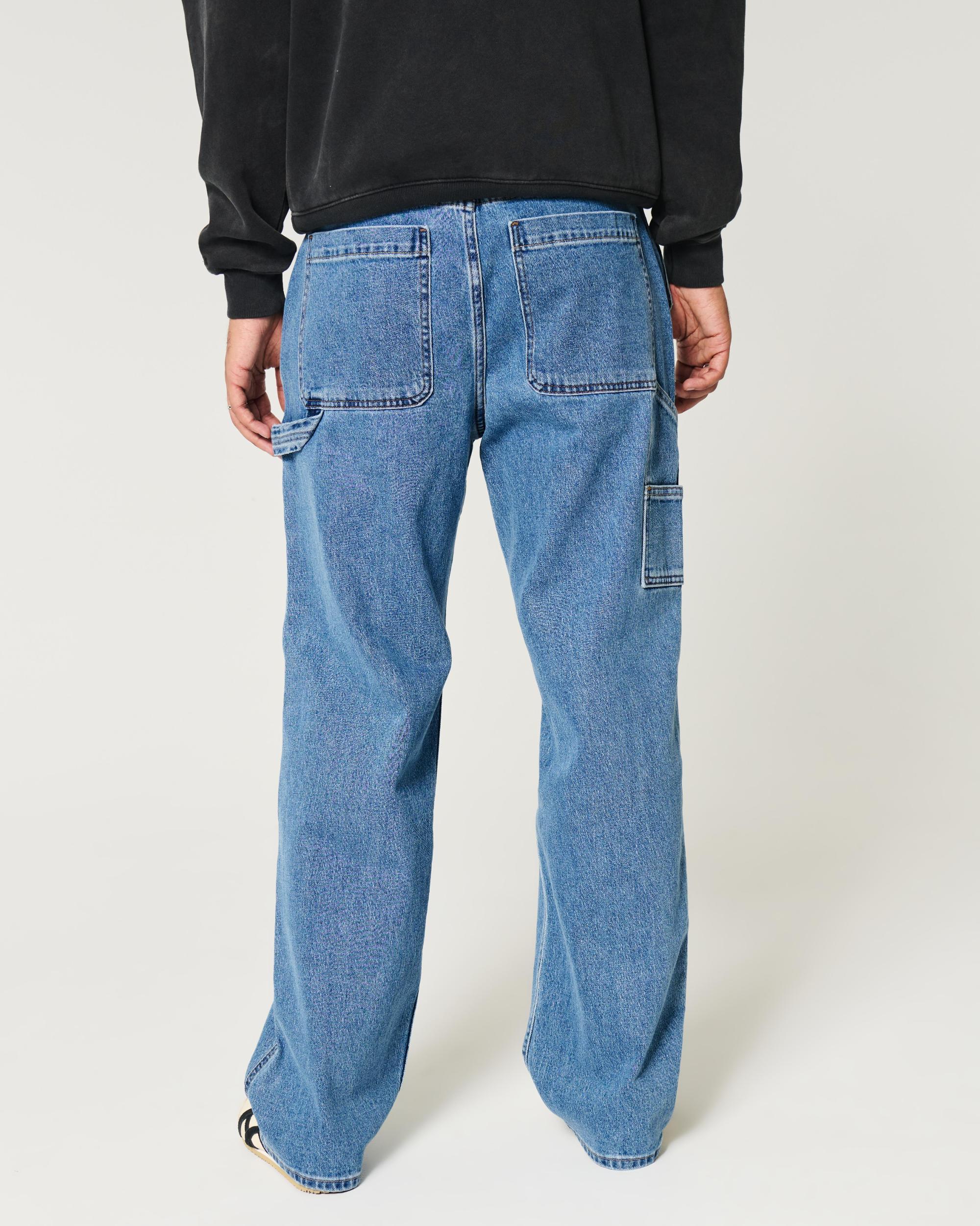 Medium Wash Baggy Painter Jeans Product Image