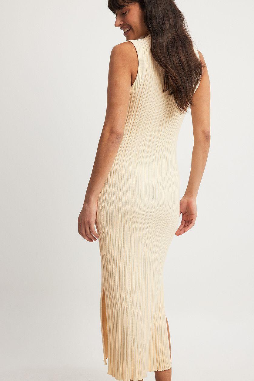 Knitted Ribbed Sleeveless Midi Dress Product Image