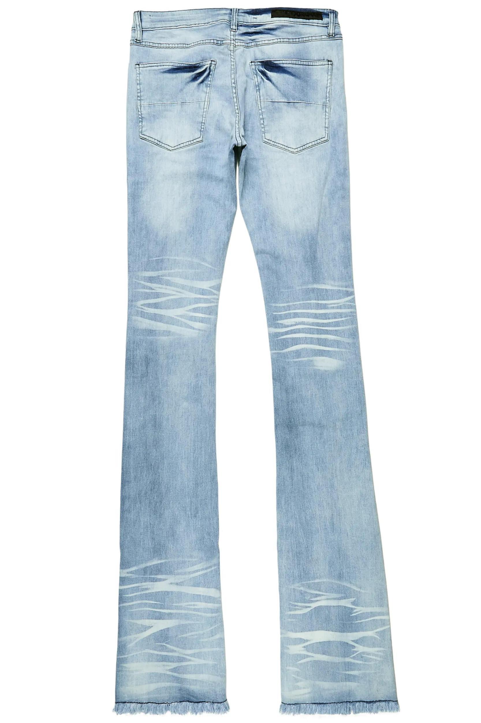 Faby Light Blue Super Stacked Flare Jean Male Product Image