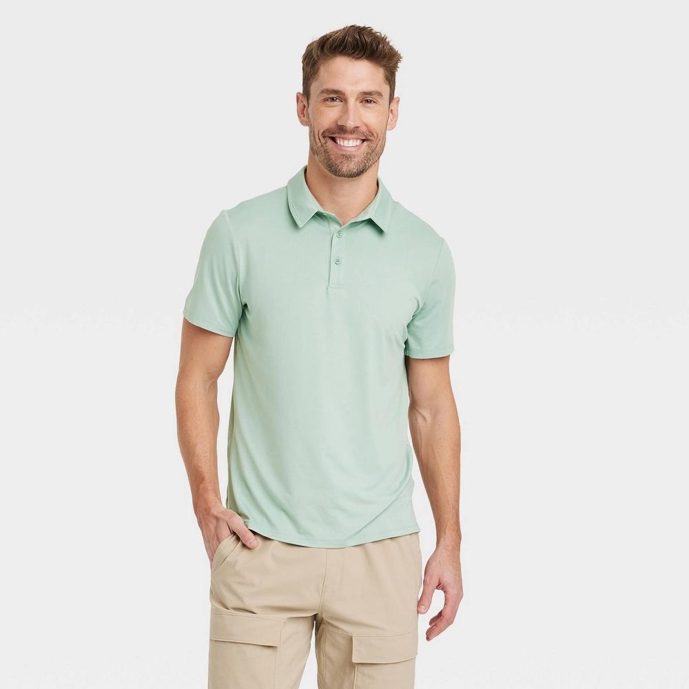 Men's Jersey Polo Shirt - All In Motion™ Black XXL: Moisture Wicking, Stretch Fabric, Polo, Product Image
