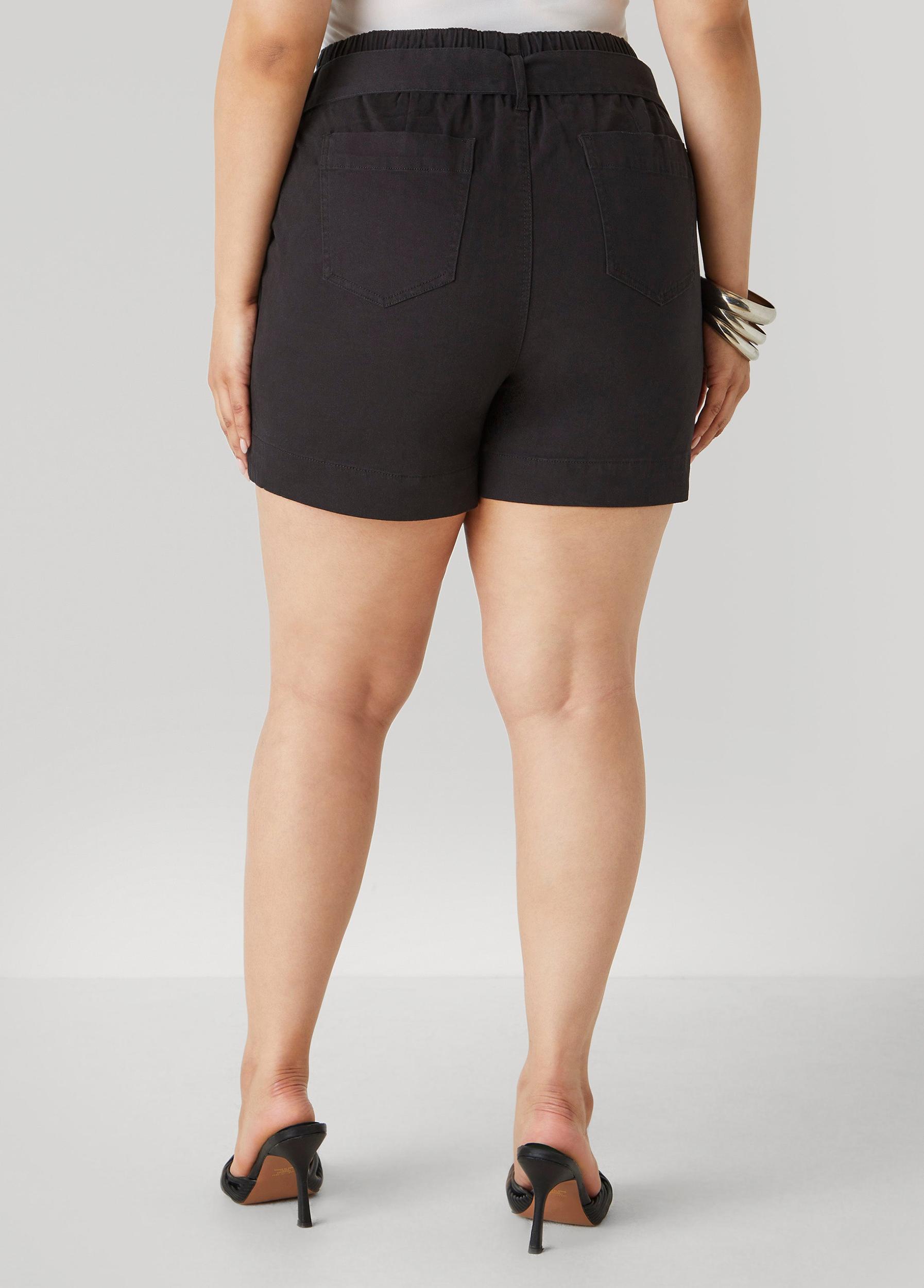 Belted Denim Shorts Product Image