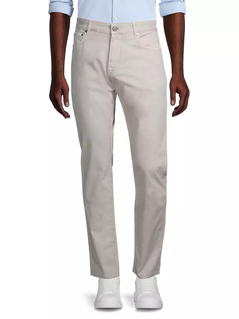 Stretch Cotton Straight-Leg Jeans Product Image