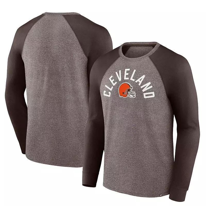 Men's Fanatics Heather Royal Los Angeles Rams Arc Away Tri-Blend Raglan Long Sleeve T-Shirt, Size: Large, Blue Product Image