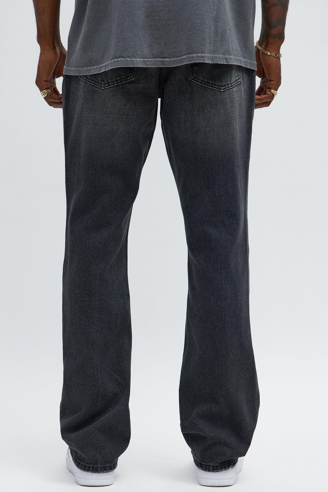Stacked Slim Flare Looking Through Me Ripped Jeans - Black Wash Product Image