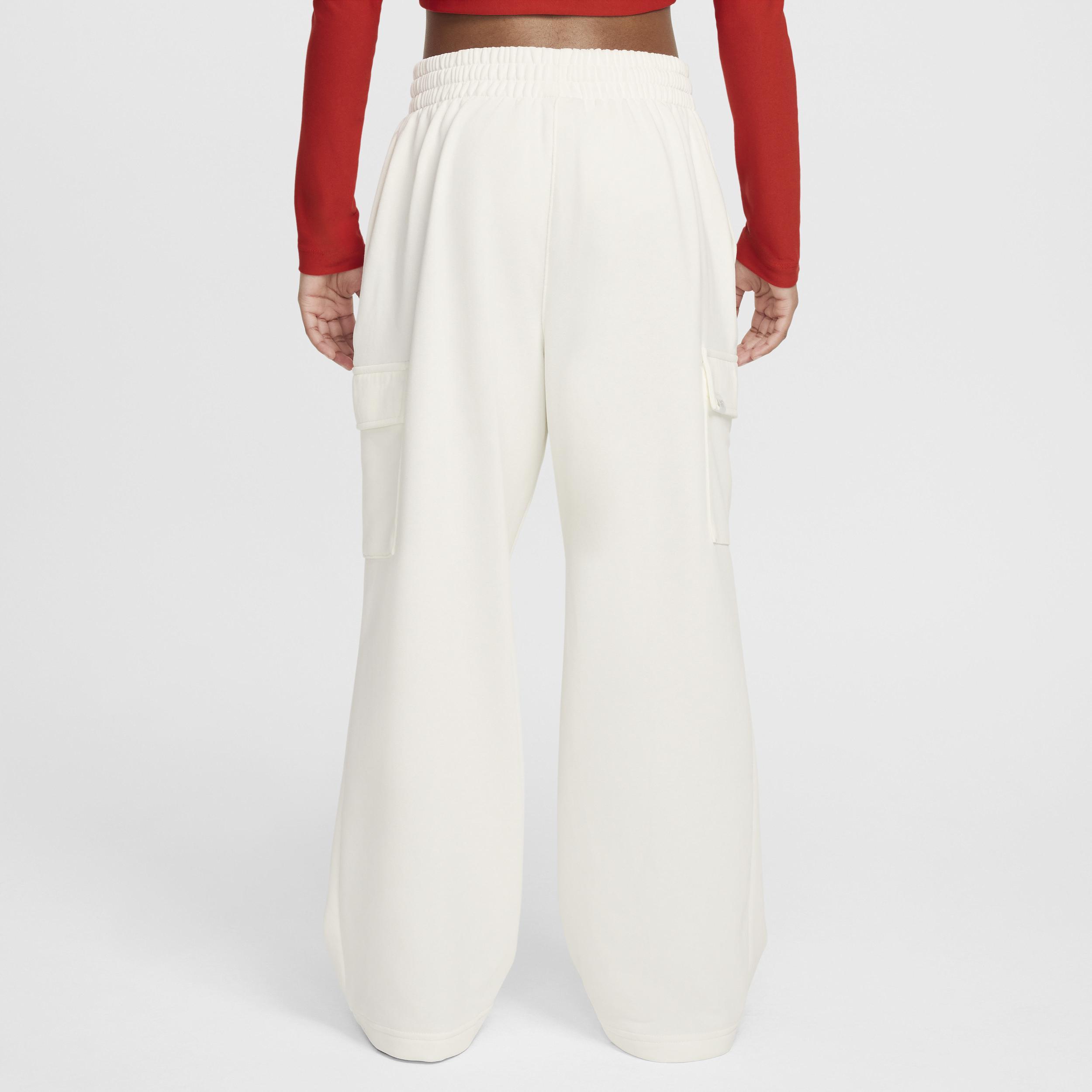 Nike Kids' Dri-FIT Oversize French Terry Cargo Sweatpants in Sail at Nordstrom, Size Xs Product Image