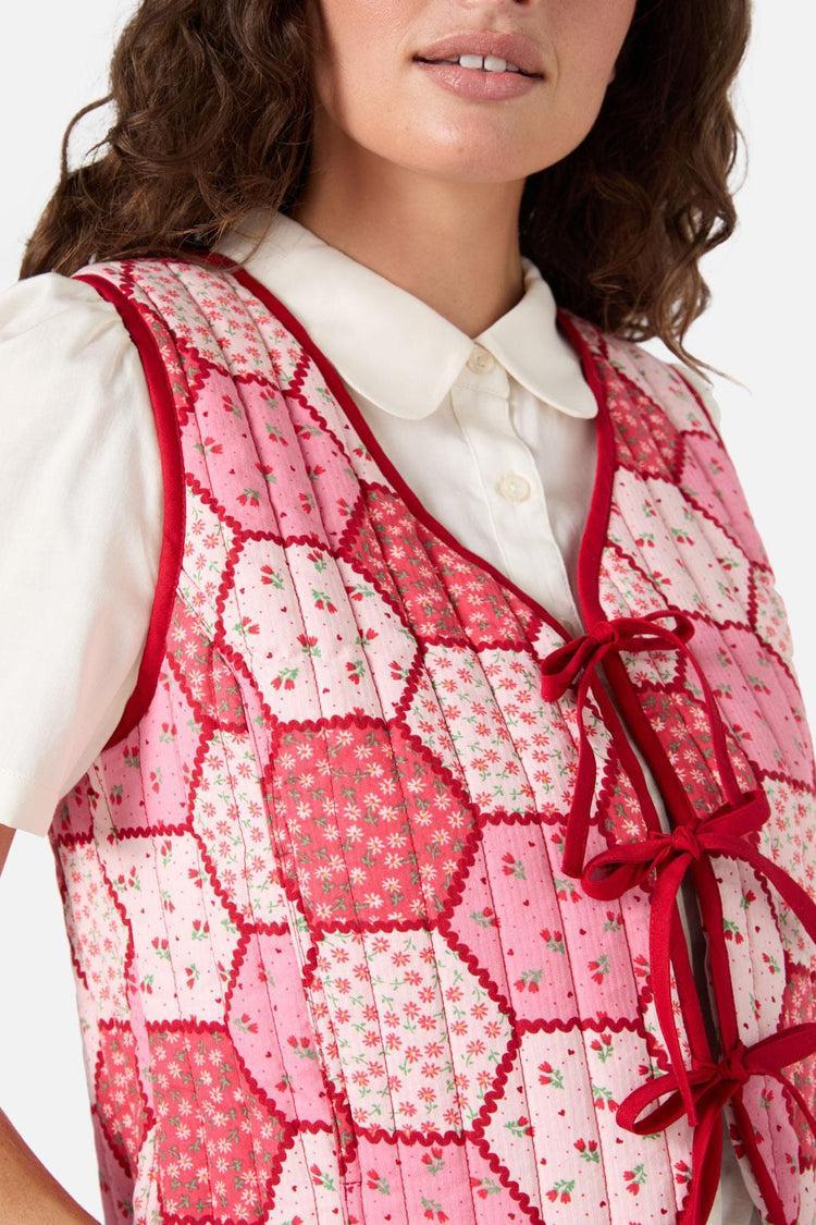 Patchwork Quilted Vest Product Image