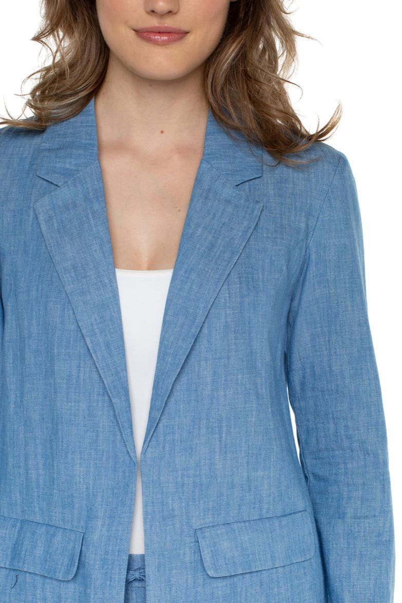 Boyfriend Blazer-Chambray Product Image