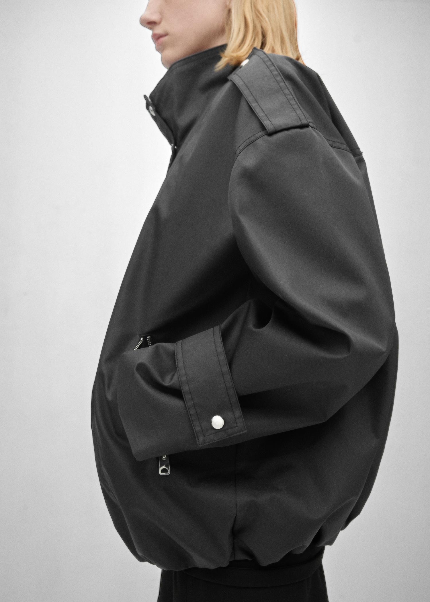 Oversized button-down parka - Women | MANGO USA Product Image